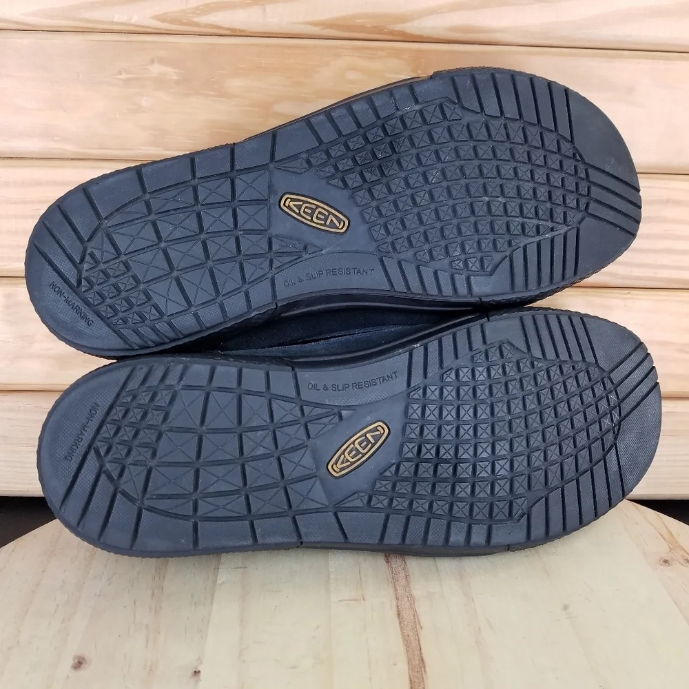 KEEN 1012857D DESTIN Men's 11.5 US Slip On Black Leather Loafers EH Work Shoes